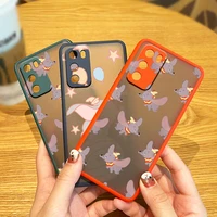 disney dumbo cute art for huawei p50 p40 p30 p20 mate 40 30 20 pro plus lite frosted translucent soft tpu phone case capa