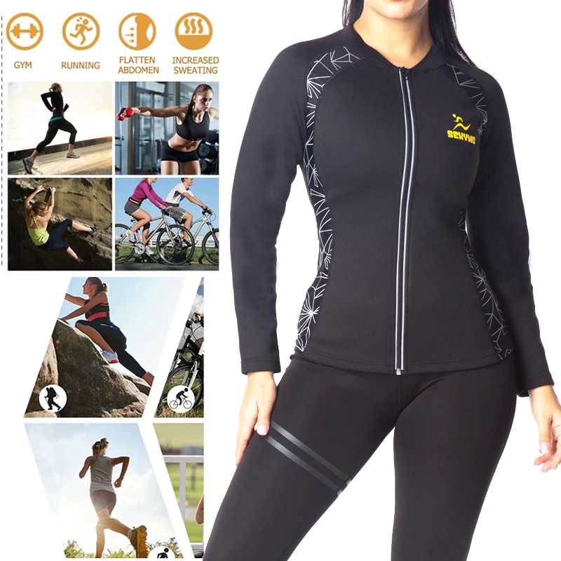 SEXYWG Women Sauna Top for Weight Loss Neoprene High Waist Sauna Pants Fat Burning Sauna Suit Waist Trainer Shapewear Set