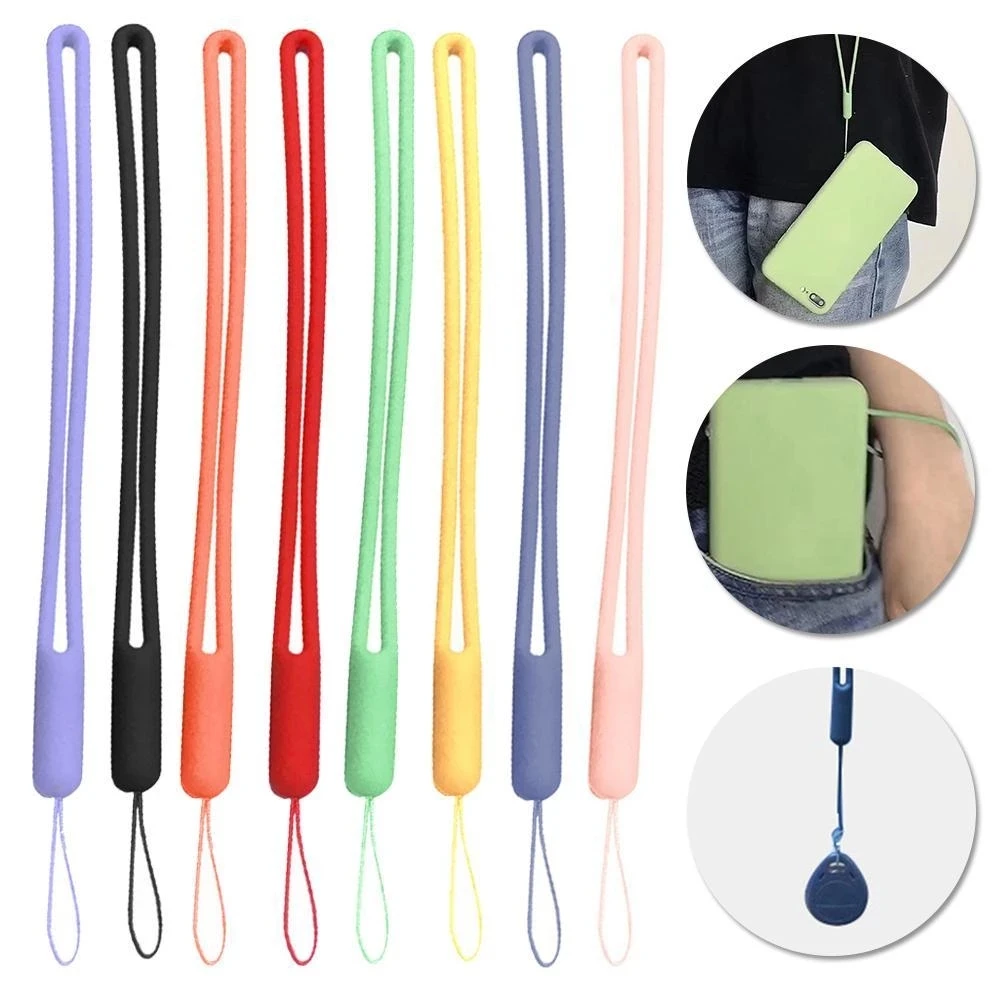 

2pcs Mobile Phone Straps for iphone Fashion Portable Silicone Lanyard for Huawei Xiaomi Wrist Straps Candy Color Casual Strings