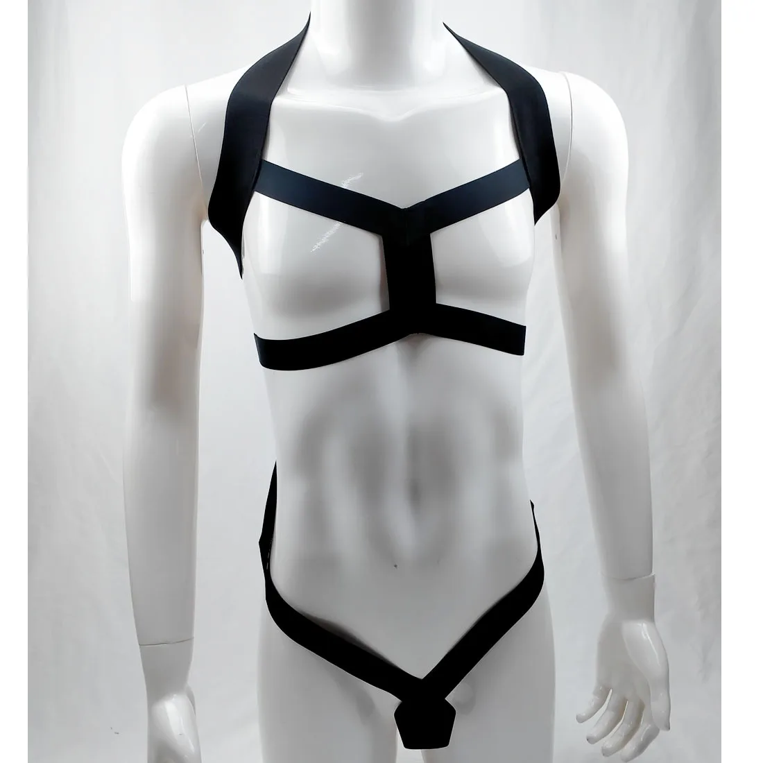 

Bondage Men Harness Thongs Set Body Chest Costume G-string Jockstrap Lingerie Man Halter Neck Hollow Out Nightclub Chest Harness