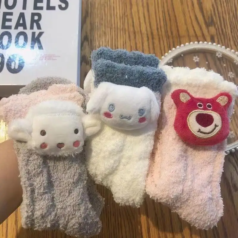 

Kawaii Cartoon Sanrio Sock Kuromi Cinnamoroll Student Socks Boneless Sock Have Quality Comfortable Stay Warm Creative Girls Gift