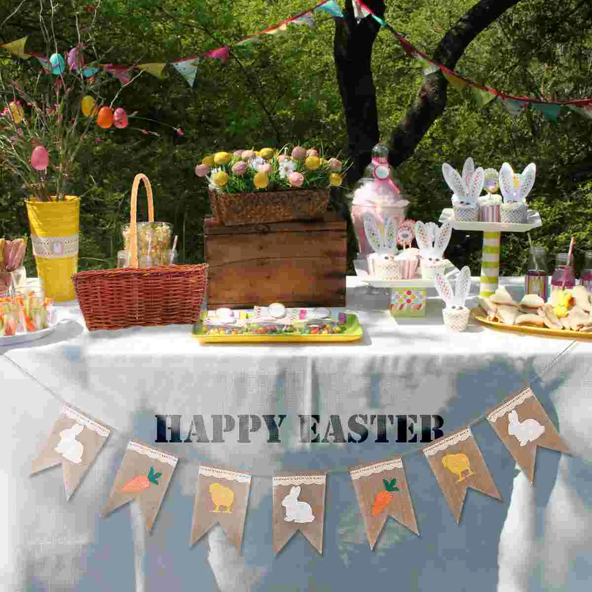 

Basket Easter Baskets Storage Wicker Gift Woven Egg Rattan Fruit Picnic Candy Mini Party Vintage Decorative Country Style