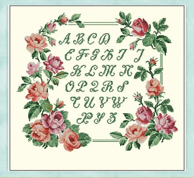 

14/16/18/27/28 высококачественный красивый набор для вышивки крестиком в виде венка с надписью «Роза» 52-47