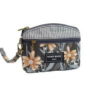 womens cotton floral blossom coin purse female short wallet small money pouch clutch card bag ladies handbag bolsa for girls