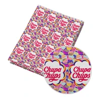 50145cm polyester cotton printed chupa chups lollipop candy fabric for kids clothes hometextile curtain cushion cover diy