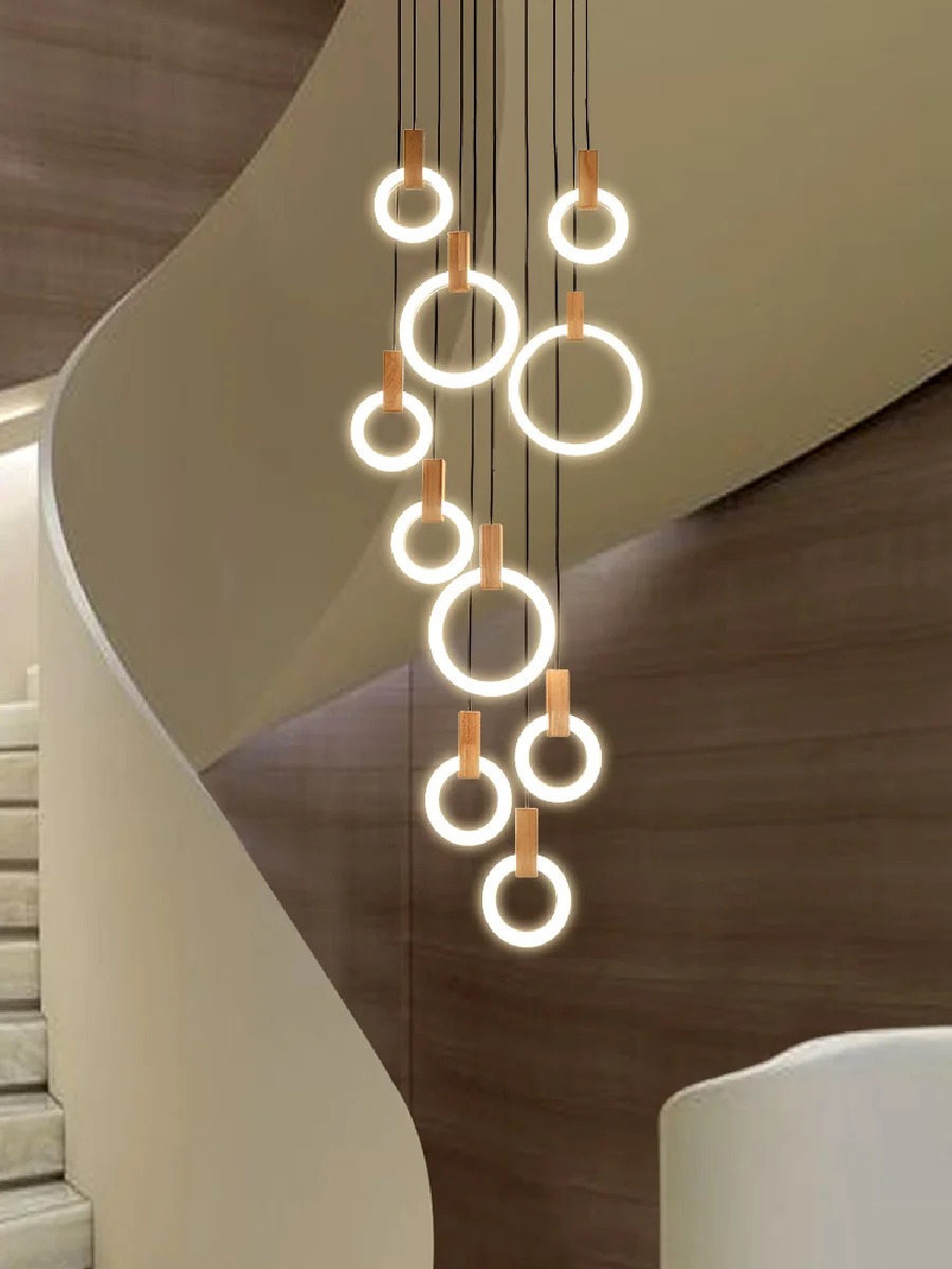 

Modern LED Stairs Long Chandelier Nordic Designer Decoration Living Room Decoration Chandelier Bedroom Lighting Home Chandelier