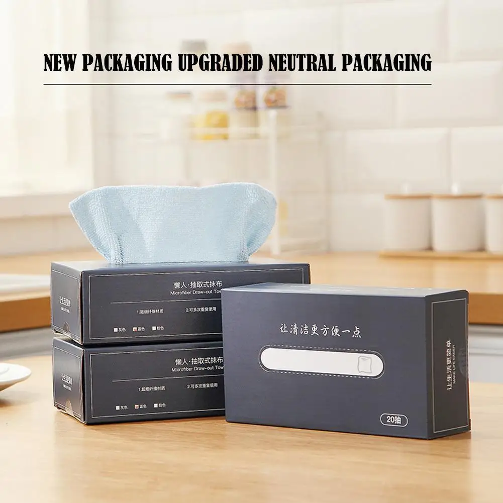 

Extractive Type 1 Box of 20 Disposable Rags Kitchen Towel Microfiber Rags Oil Scouring Absorbent Dish Cleaning Pad Lazy Clo V9V8