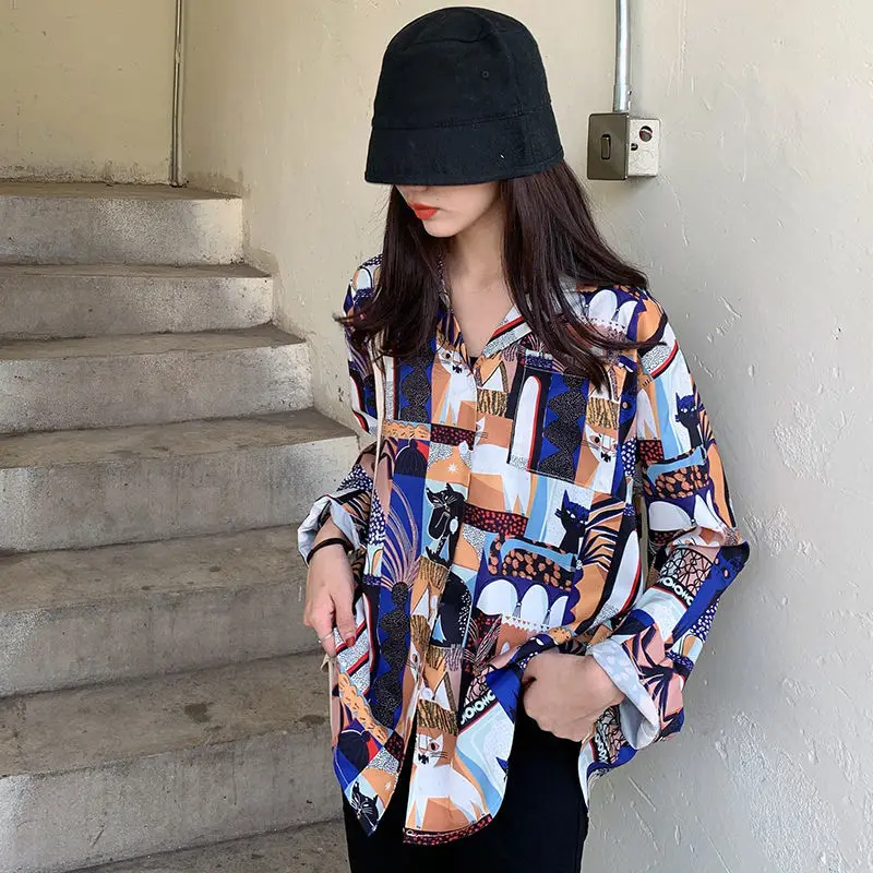 

Shirts Women Korean Style Clothing Leisure Simple Print Daily Ins Teenagers Unisex Stylish College Newest 2021 Outerwear Design