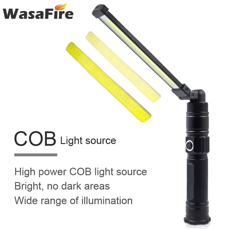 

Free Shipping Portable Spotlights High Power COB Camping Flashlight Rechargeable Led Light For Garage Outdoor Camp Lampe Torche