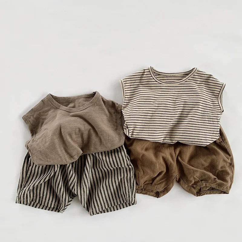 2022 Summer New Baby Sleeveless T Shirts Solid Children Vest Soft Cotton Boys Girls Casual Tops Comfortable Kids Vest T Shirts