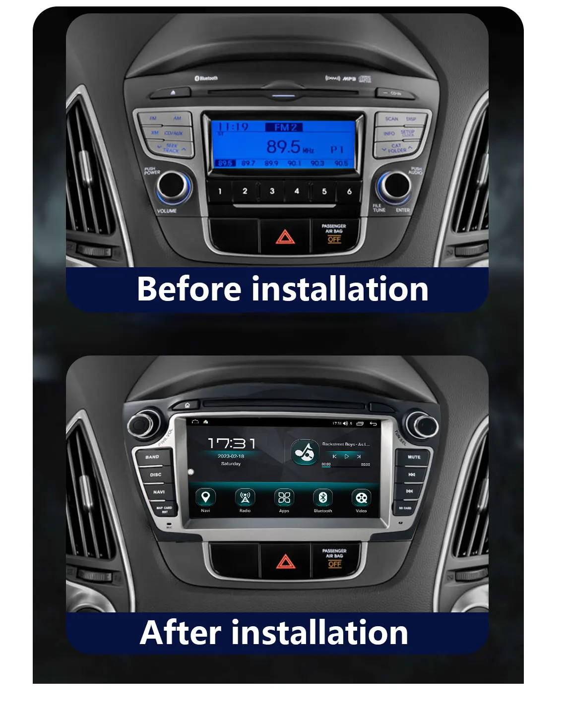 Фото OEM Carplay для Hyundai IX35 Hyundai Tucson 2 LM 2009-2015 беспроводной Android плеер навигация мультимедиа Bluetooth авторадио GPS №2