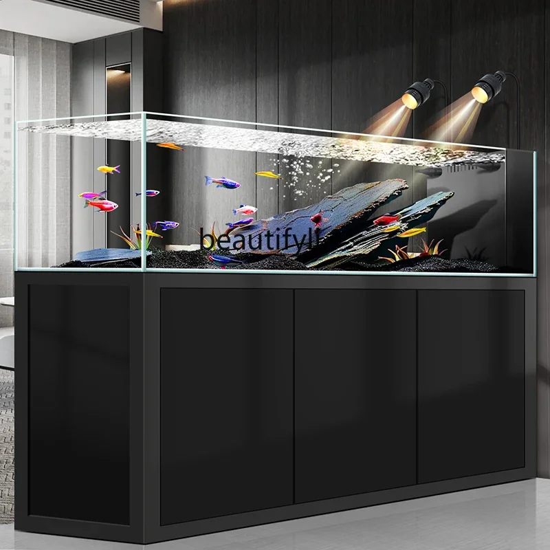 Полный комплект экологического большого аквариума для гостиной с фильтром травы