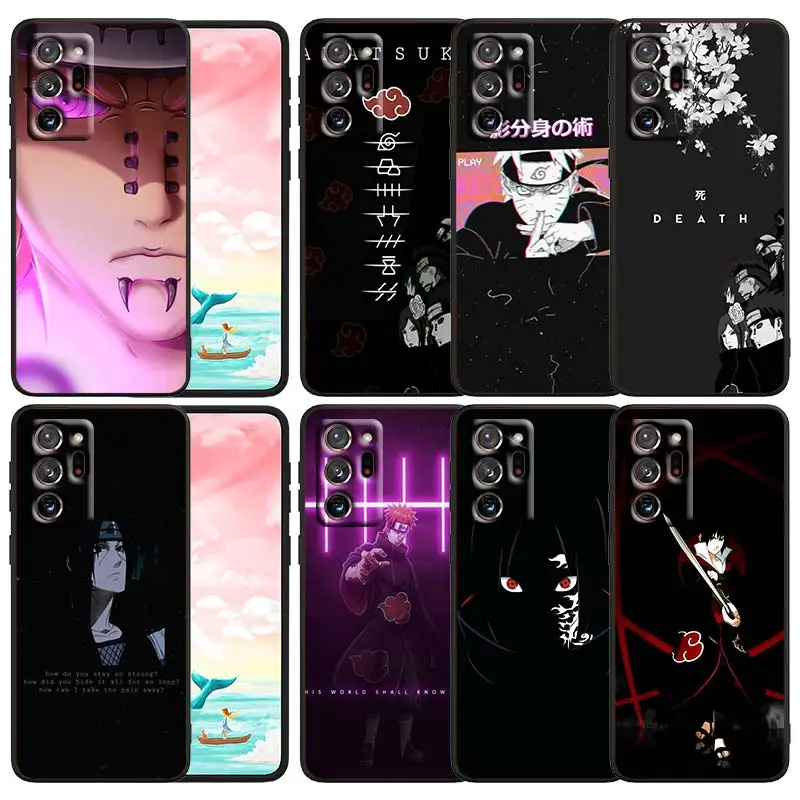 

Fashion Cool Naruto Art Phone Case Black For Samsung Note 20 10 9 Ultra Lite Plus F23 M52 M21 A73 A70 A20 A10 A8 A03 j7 j6