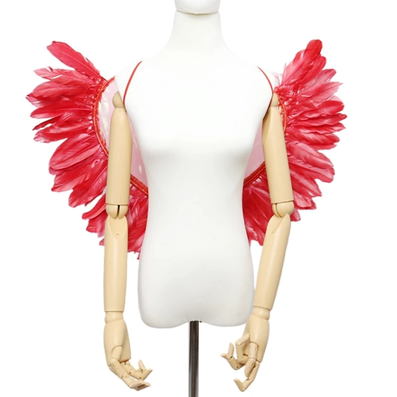 

Реалистичные Крылья Ангела в форме сердца, перо, сказочные крылья, аксессуары для костюма Хэллоуина