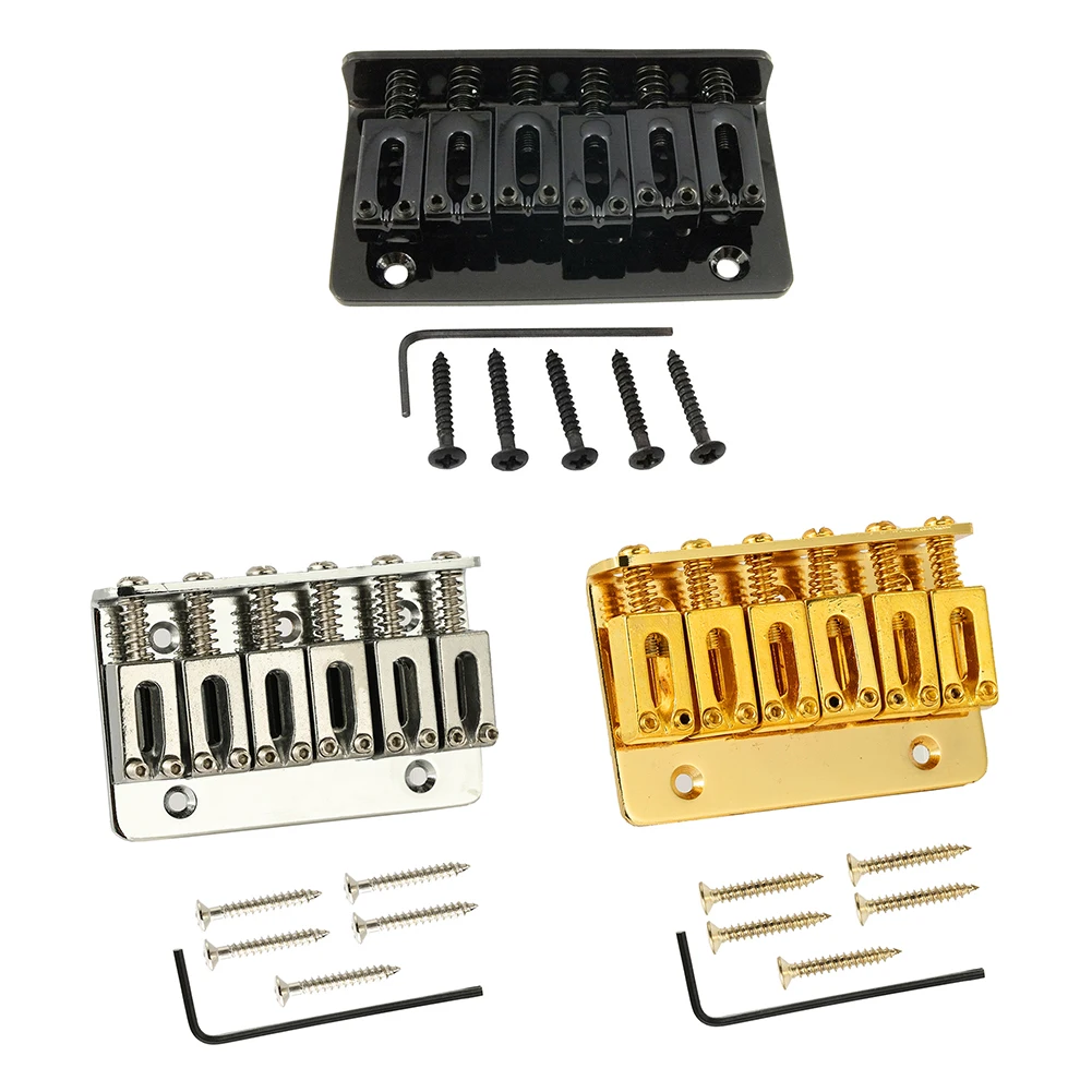 6String Hardtail Saddle Bridge Top Load 65/78mm Guitar Electric Accessory with Screws Wrench for Fender Strat Tele - купить по