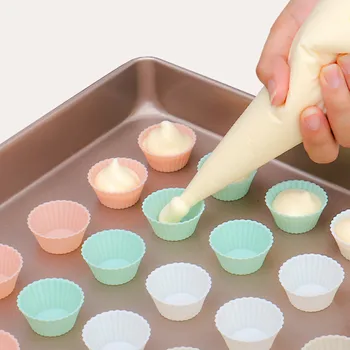 10-20Pcs/set Silicone Cake Mold Round Shaped Muffin Cup Silicone Mini Cake Cup Kitchen Tool Cake Mold DIY Cake Decorating Tools 1