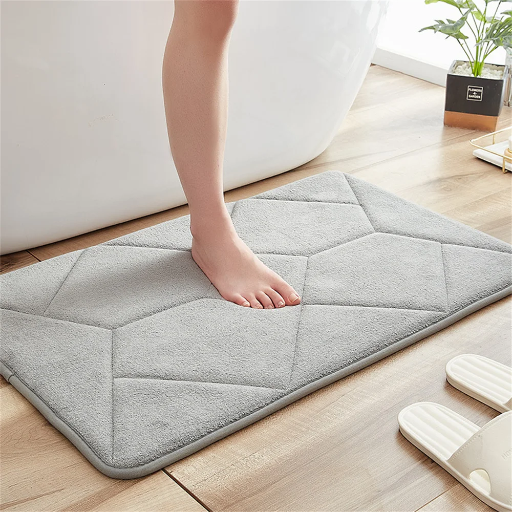 

Toilet Carpet Foot Mat Rectangle Super Absorbent Shower Room Doormat Bathroom Door Mats Coral Fleece Floor Mat Thickened Modern