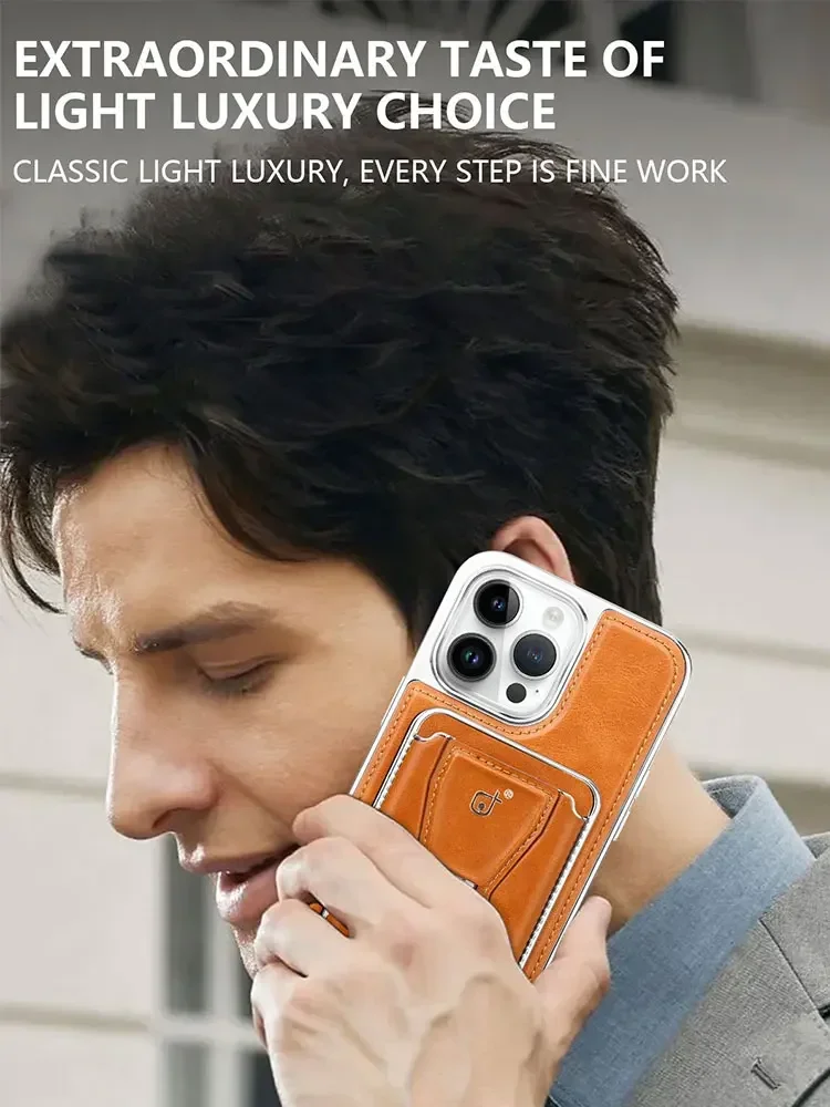 Кожаный чехол с магнитным кошельком 2 в 1 невидимая подставка для IPhone 15 Pro Max 15Plus 14 13
