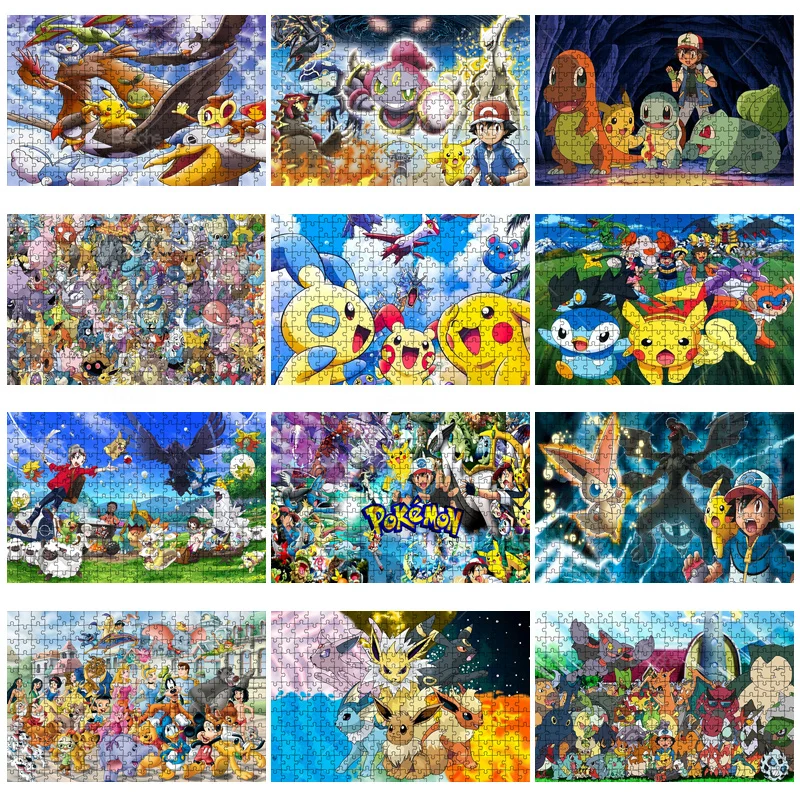 

Pokemon Cartoon Pikachu 1000PCS Puzzles Cute Poster Puzzle Game Teens Like Wooden Jigsaw For Friends Gift Room Desk Ornament