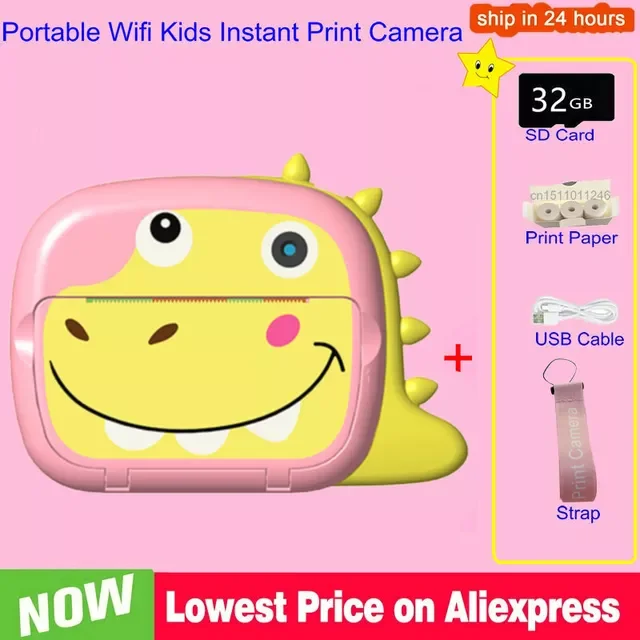 

Новая детская камера HD Wi-Fi камера Мгновенной Печати термопринтер Беспроводной Wi-Fi принтер для телефона карта 32 Гб Детская Цифровая камера и...