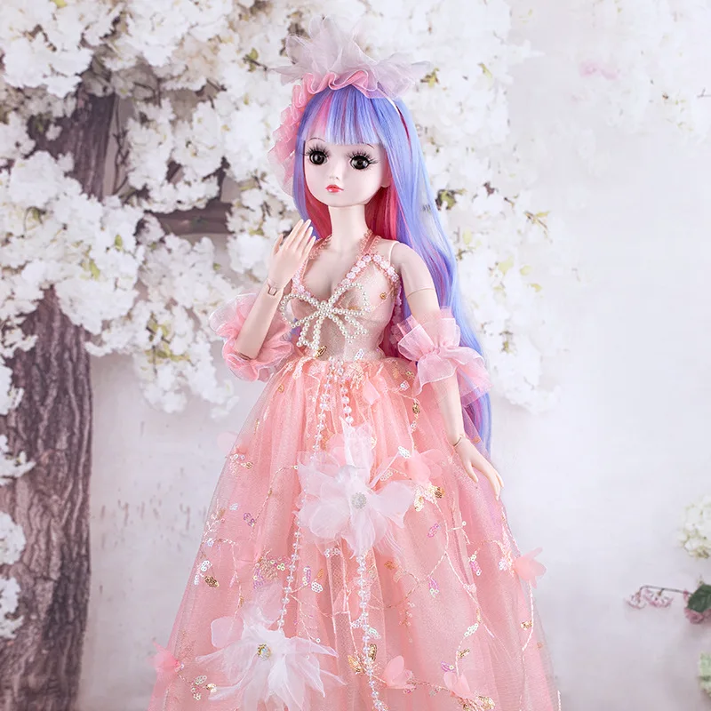Фото 60 см навесная кукла 1/3 BJD 60 см Bjd Женские свадебные куклы Одевание принцессы Кукла Большие игрушки Набор принцессы Дети Игрушки для девочек Подарок №3