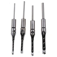 4pcsset high speed steel threaded screw woodworking square hole drilling hole lengthen drill bit tap bearing steel carpentry