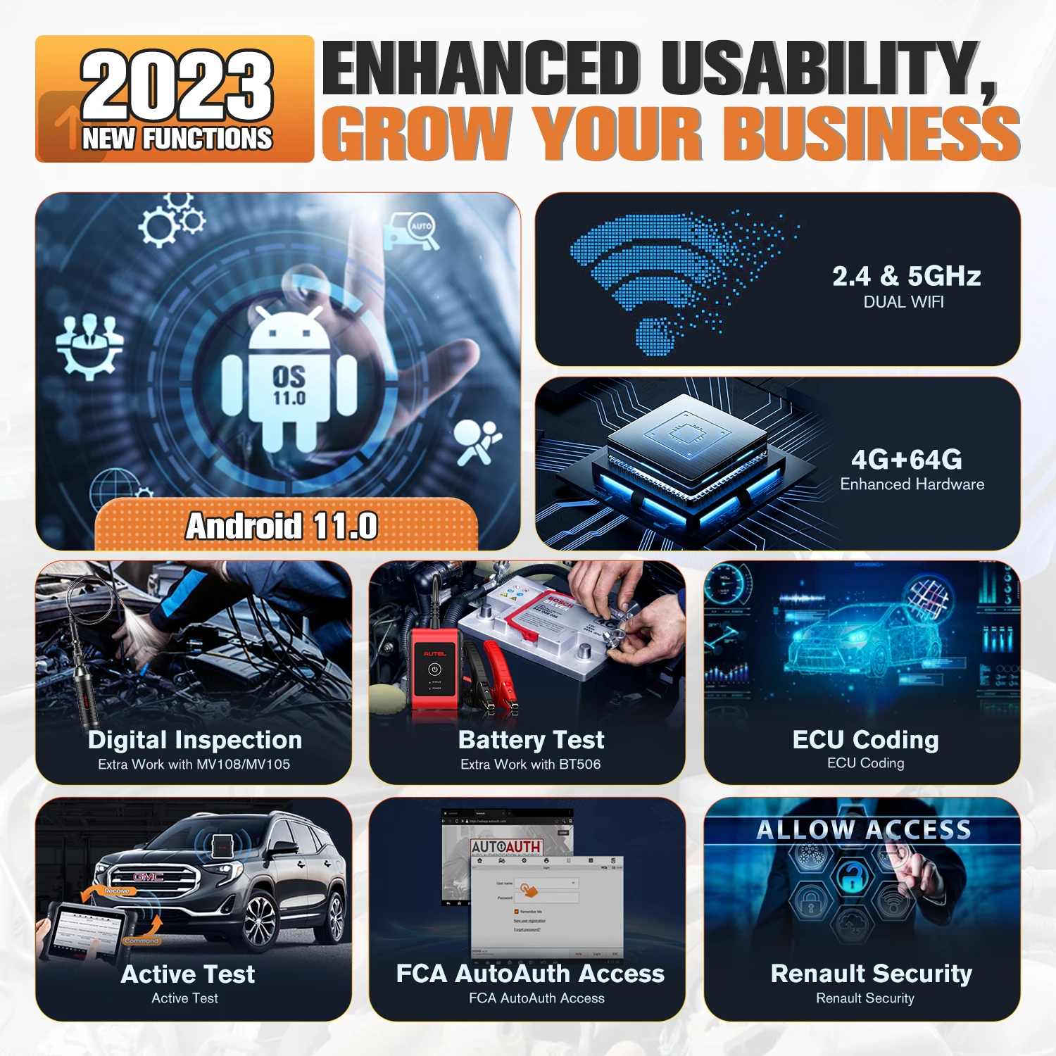 2023 Autel MP808BT PRO Professional Automotive Scan Tool OBD2 Bi-Directional Scanner ECU Coding, 36+ Service Upgraded of MP808BT 6