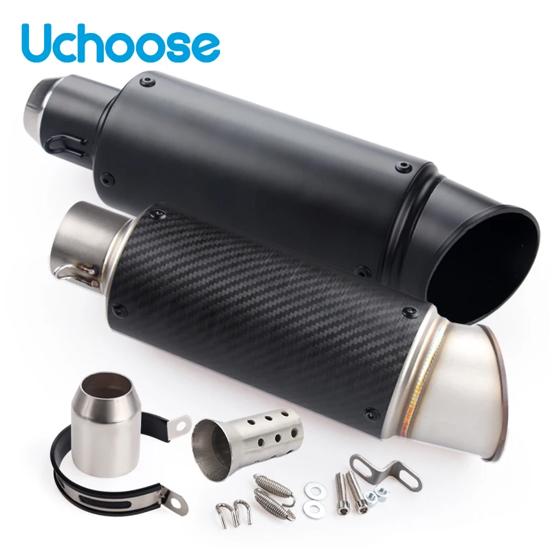 

motorcycle pipe escape exhaust Free shipping 51mm/60mm inlet Muffler for gp-project universal pitbike vespa with silencer