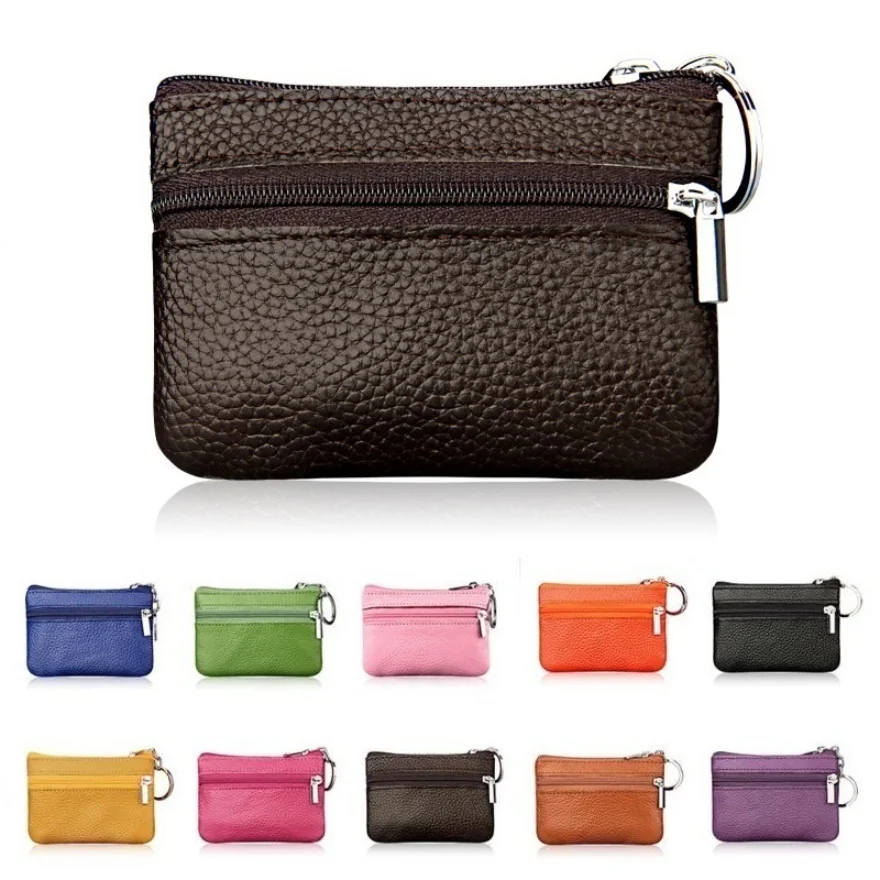

2019 Brand Fashion Women Vintage Faux Leather Coin Purse Lady Short Small Coin Purse Soft Wallet Clutch Two Zipper Bag