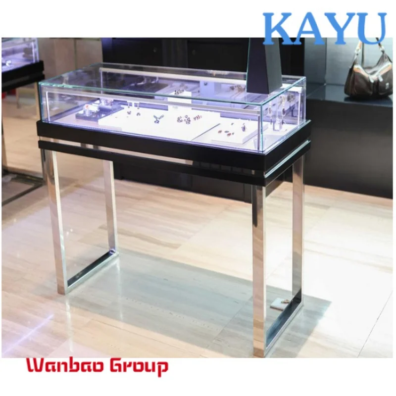 Jewelry used glass display cases / lighted jewelry display counter