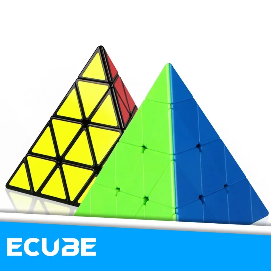 Фото [ECube] QiYi 4x4x4 Pyraminx профессиональный скоростной куб 4x4 головоломка волшебный черный куб без наклеек детский образовательный подарок игрушки №1