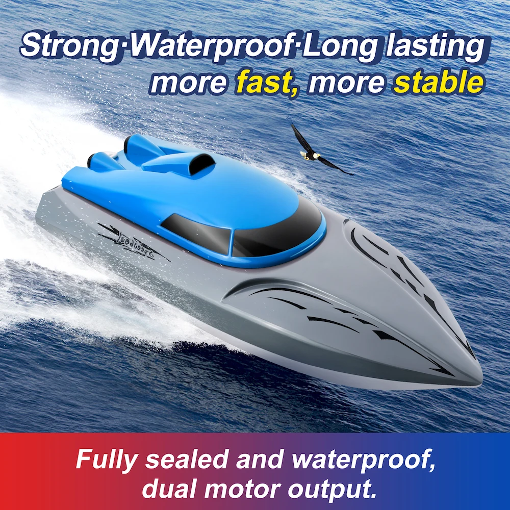 

New RC Boats 18KM/H High Speed Racing Boat 4 Ch 2.4G Dual Motor Remote Control Boats for Kids Adult Racing Boat Kids Toys Gifts