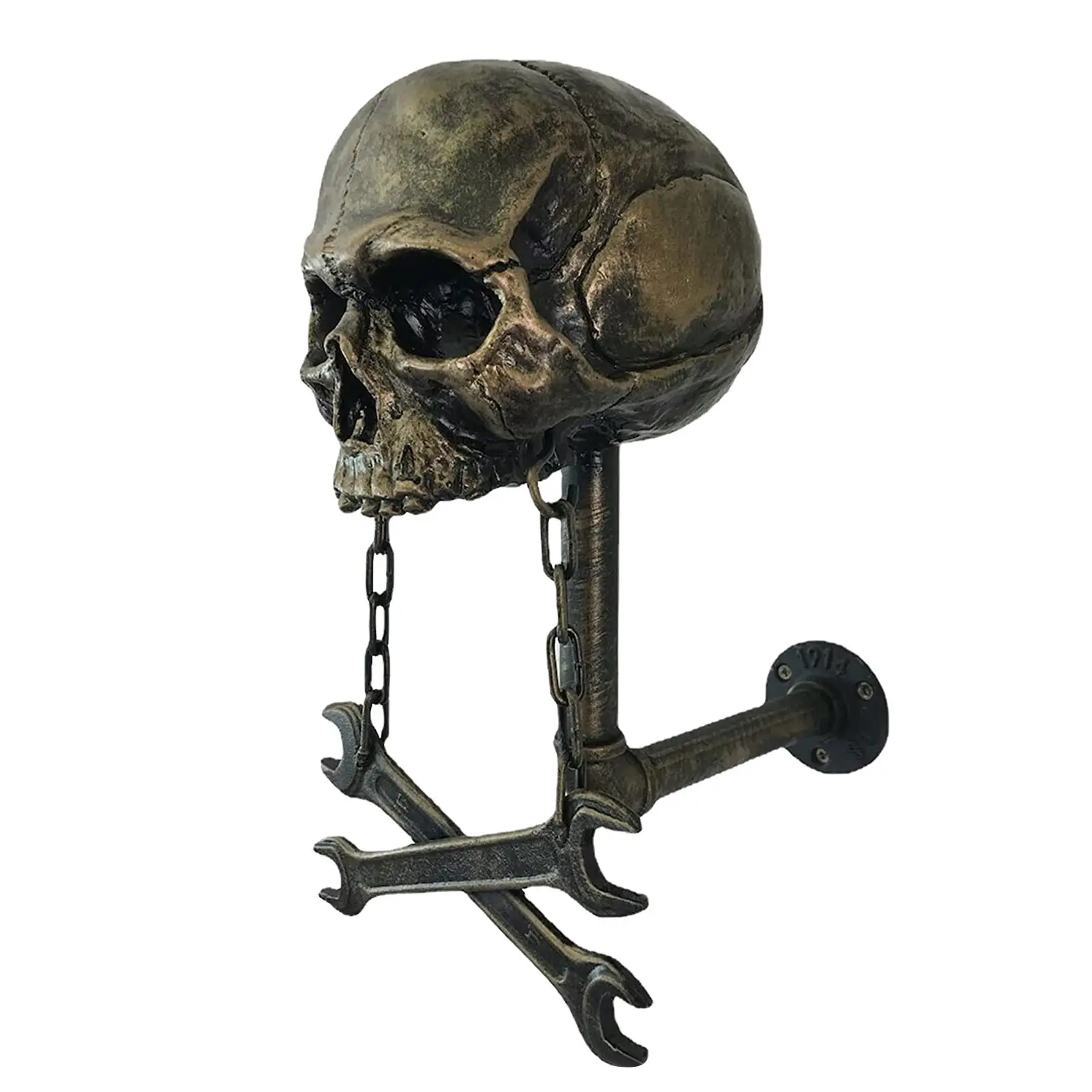 

Hot Sale Motorcycle Skull Helmet Holder Resin Wall Bracket Ghost Head Wall Decoration Detachable Art Crafts Party Home Room Rack