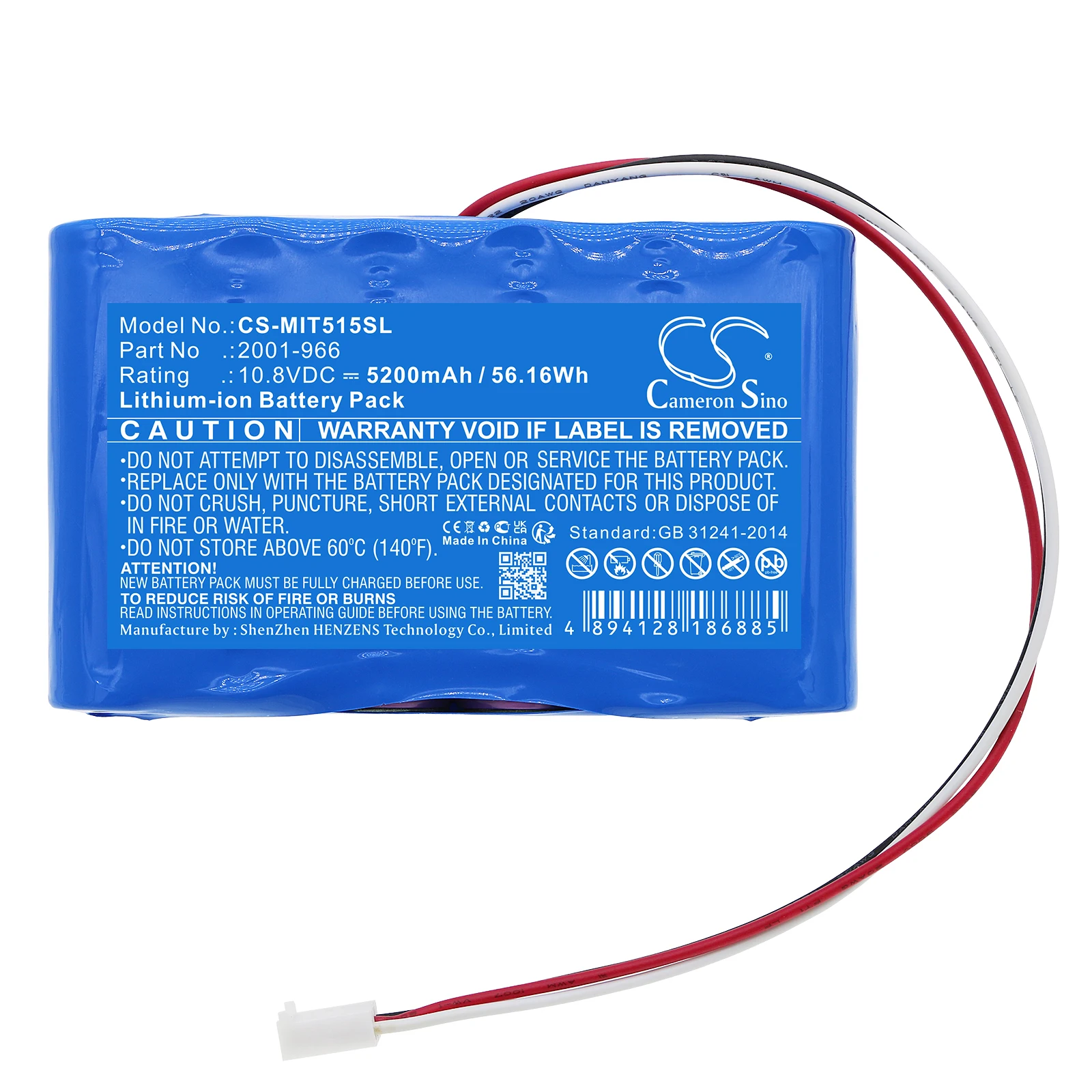 Фото Аккумулятор ALLCCX GreenBattery 5200 мАч 56.16 Вт·ч 10.8 В для измерительного оборудования, тестирования и измерения сопротивления изоляции Megger MIT515, 2001966 №1