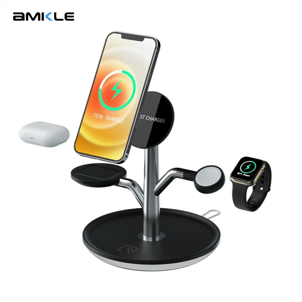 

15W Fast Charging Wireless Charger For iphone 8 plus/11Pro/12Pro Samsung Wireless Chargers charging station For Airpods iWatch