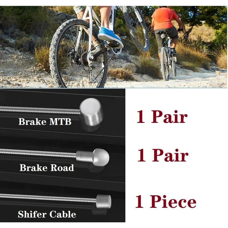 

Велосипедный тормозной кабель в комплекте, тормозной трос для горного шоссейного велосипеда, трос переключения, фиксированный велосипедны...