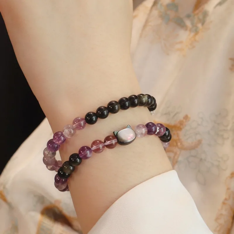 Minar винтажные прозрачные фиолетовые черные контрастные кристаллы из