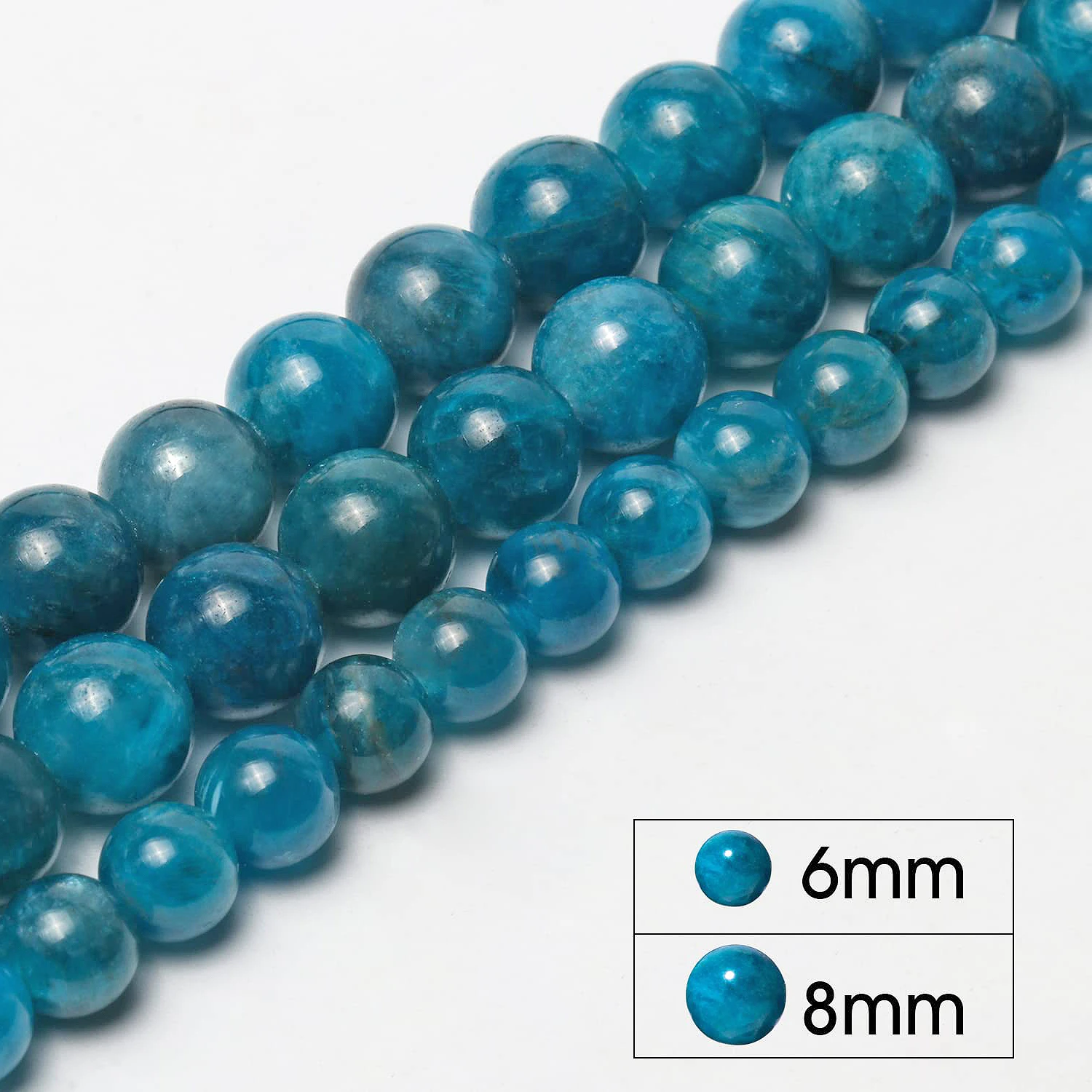 6 мм 8 AAA + бусины из натурального апатита круглые аксессуары для бисероплетения