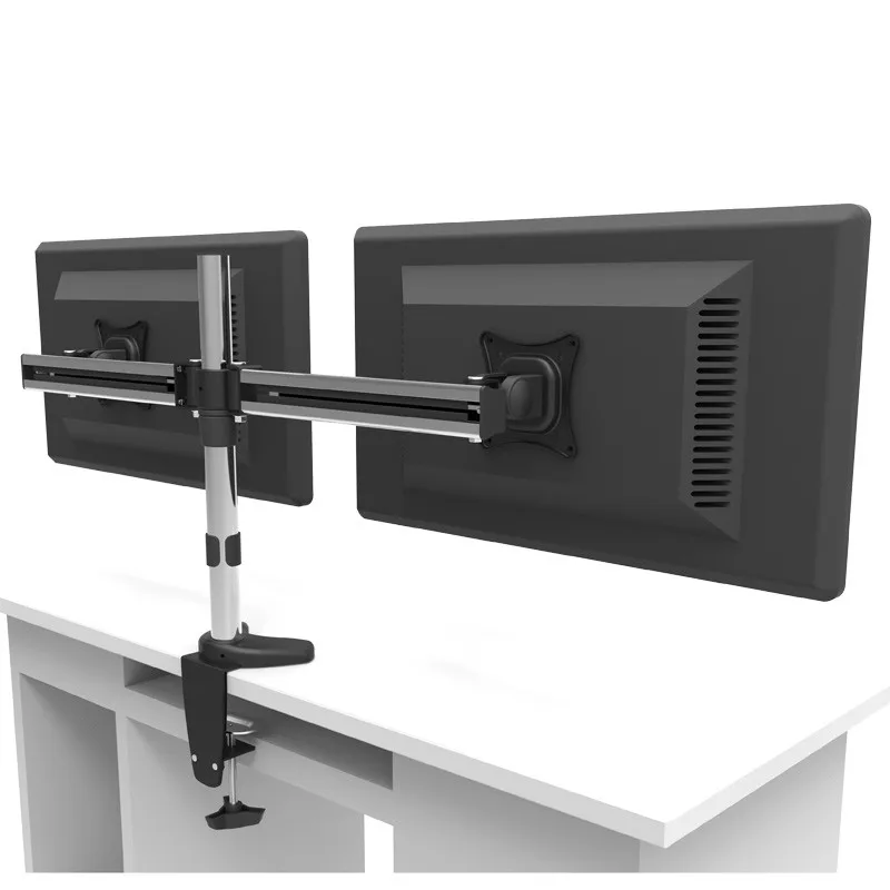 Full Motion Rotating Dual Screen LED LCD Monitor Holder Desktop Clamping Grommet Mounting Arm Bracket MD3002