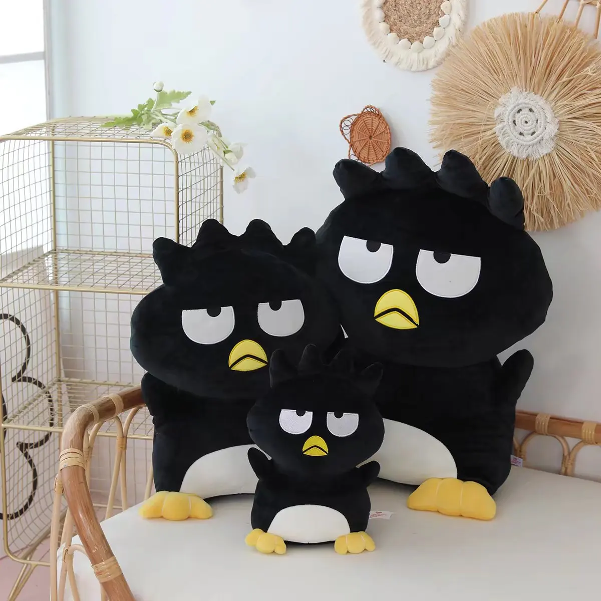 Sanrio BADBADTZ-MARU Cartoon Plush Stuffed Pillow Doll Anime Sofa Cushion Decor Nap Flannel Blanket Cute Girl Christmas Gift