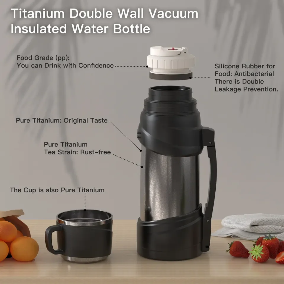 Титановый изолированный чайник объемом 1 5 л/1 8 л с крышкой для путешествий на