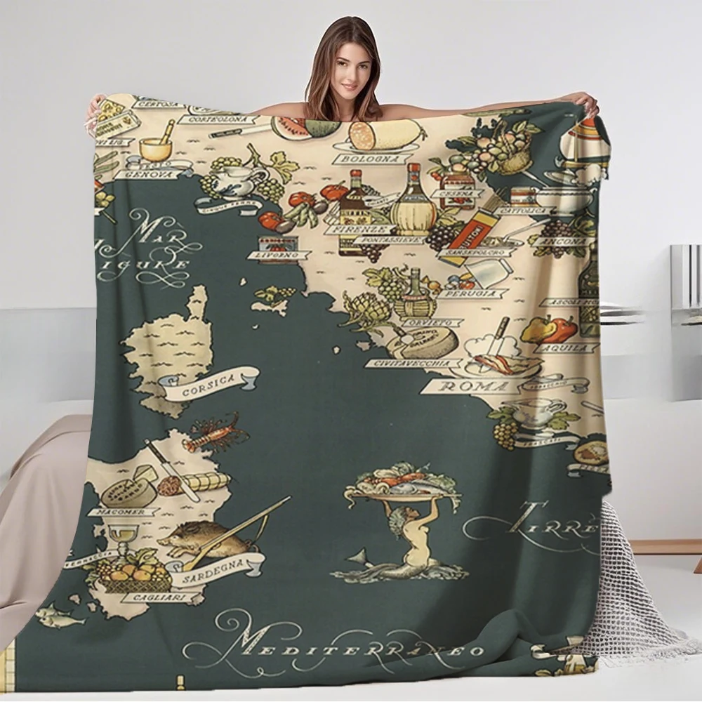 Одеяло Fresh Gastronomic Map of Italy 1949th frazada - водонепроницаемое одеяло для кровати мягкое manta