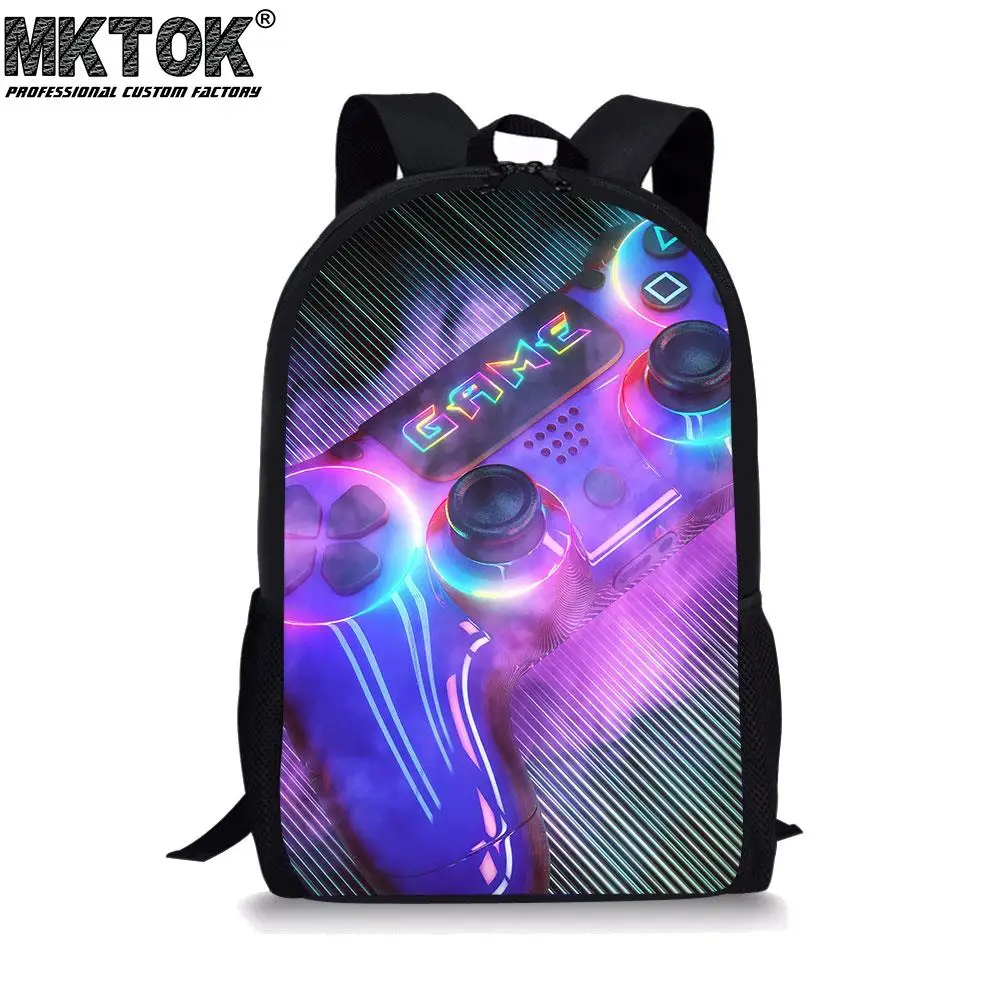 2022 Trend Game Machine Pattern Boys School Bags Children Zipper Book Backpack Cool High Quality Students Satchel Free Shipping
