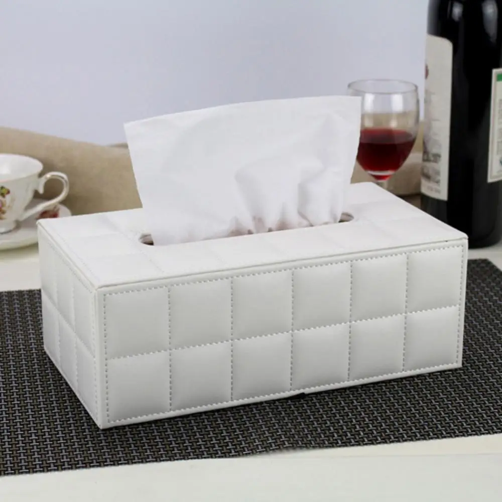 

Faux Leather Tissue Box High Quality Elegant Durable Rectangle Paper Holder Tissue Dispenser Storage Box Car Home Decor