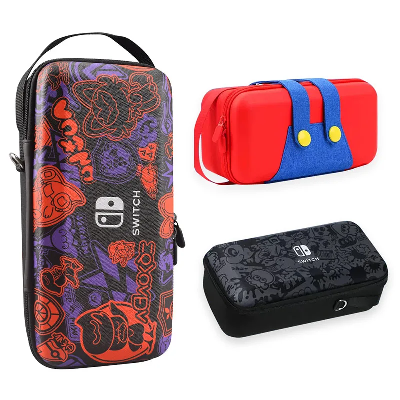 

2022 большой емкости переключатель алый и фиолетовый Аниме Чехол сумка для хранения переключатель Oled консоль Подставка Кронштейн чехол Аксе...