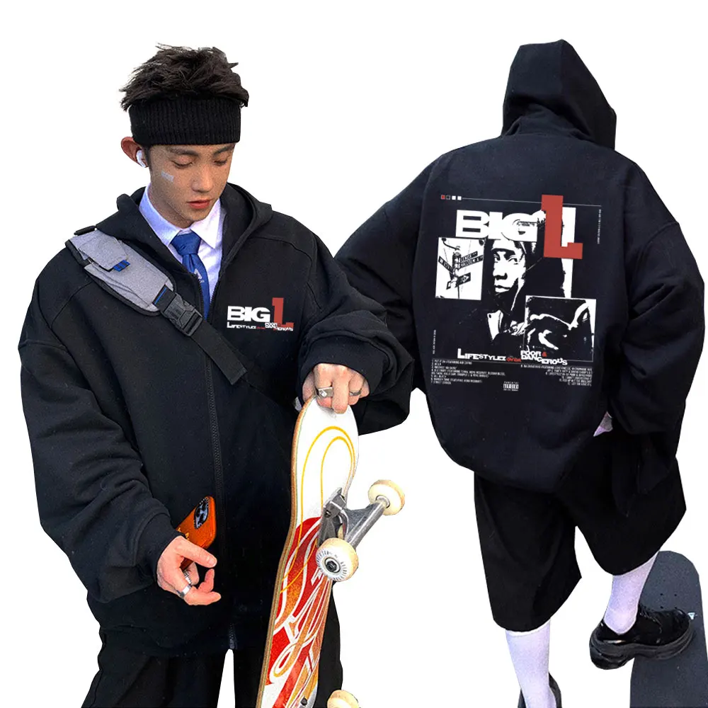 Rapper The Notorious Big L Lifestylez of Poor and Dangerous Zipper Hoodie Biggie Smalls Zip Up Hoodies Men's Hip Hop Jacket