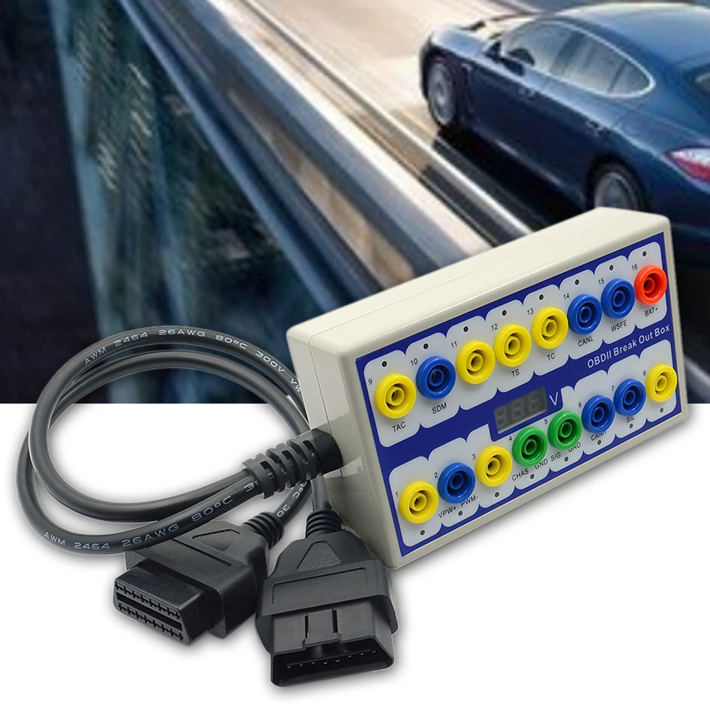 

OBD 2 Connector Diagnostic Quick Switching Manual Breakout Box Repair Accessories Tester Car Cable Line Tools Detector Auto