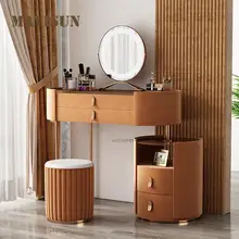Light Luxury Rock Plate Dressing Table Small House Type Modern Simple Style Bedroom Storage Cabinet Integrated Nordic Table