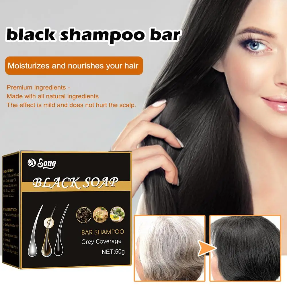 Restore Men Smooth Black Shampoo Women Repair Soap Dye Gloss Nourish O3s0