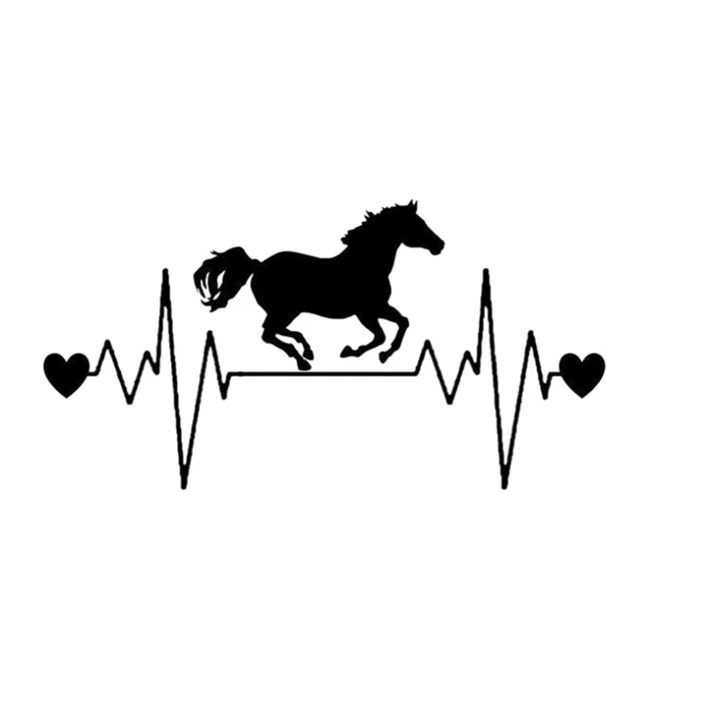 

Heartbeat Lifeline Horse Cartoon Car Sticker PVC Fashion Bumper Windshield Accessories Auto Decal Laptop Decoration High Quality